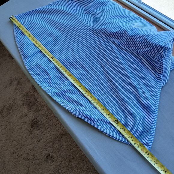 Parker Lauralie Combo Dress size 4 blue stripes halter fit & flare cotton lined - Picture 11 of 14